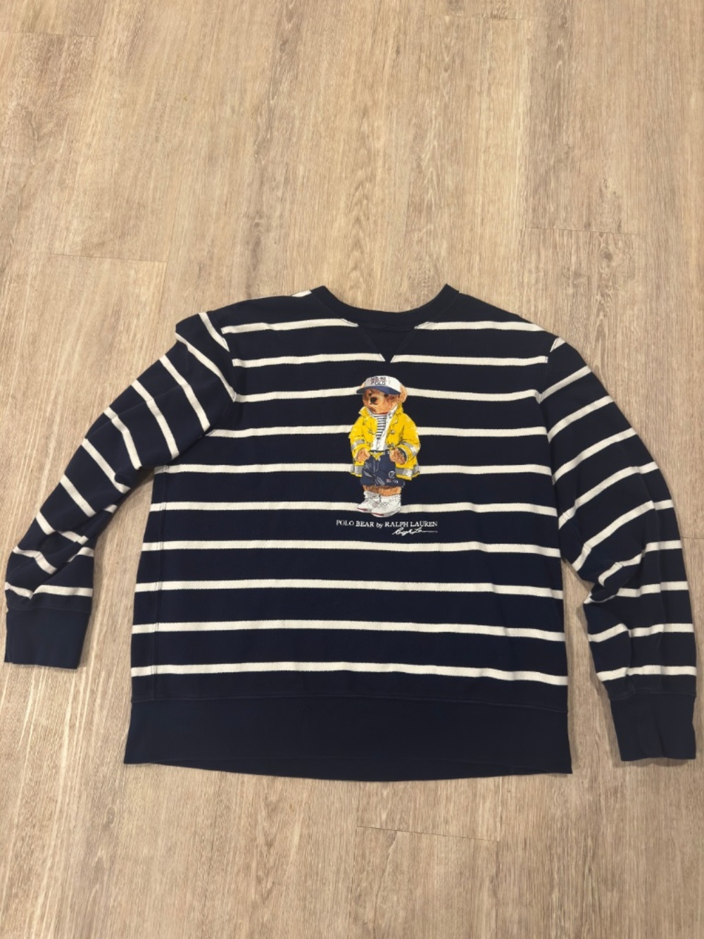 Polo Ralph Lauren Polo Bear US-93 Striped Crewneck Sweatshirt Navy XL